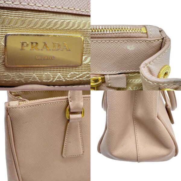 z0574 14 c Prada Shoulder Bag Leather Pink Beige