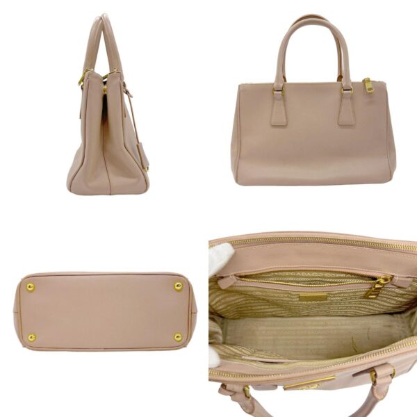 z0574 2 c Prada Shoulder Bag Leather Pink Beige