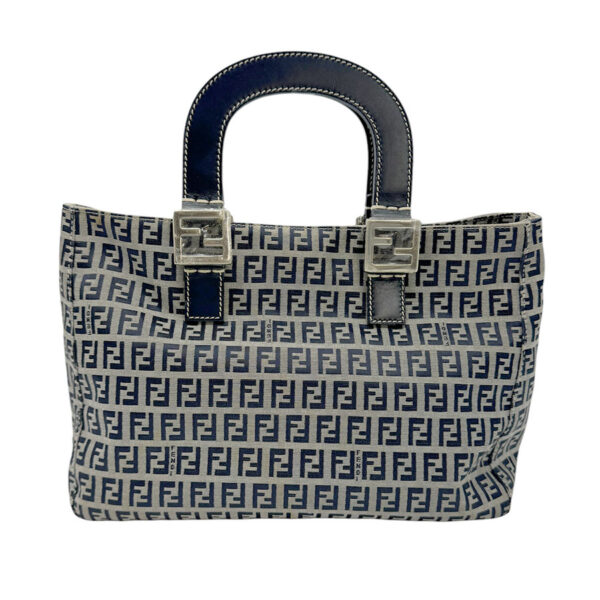 z0588 1 Fendi Handbag Zucchino Canvas Navy