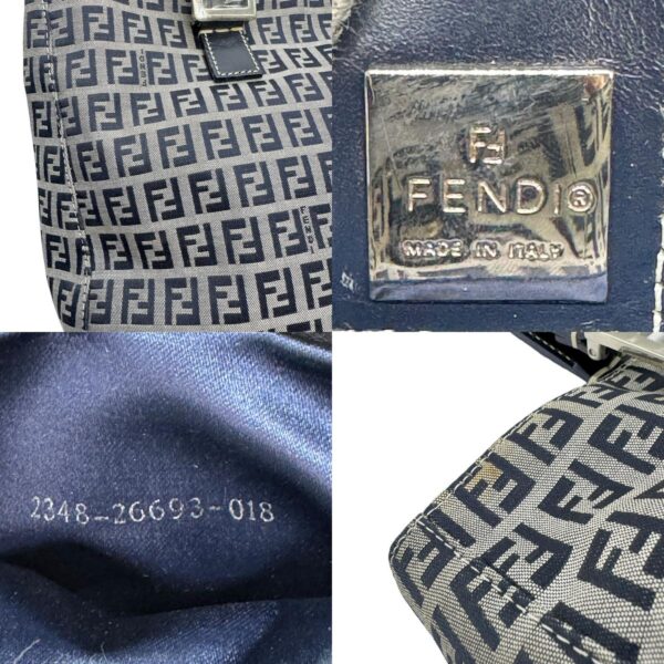 z0588 11 c Fendi Handbag Zucchino Canvas Navy