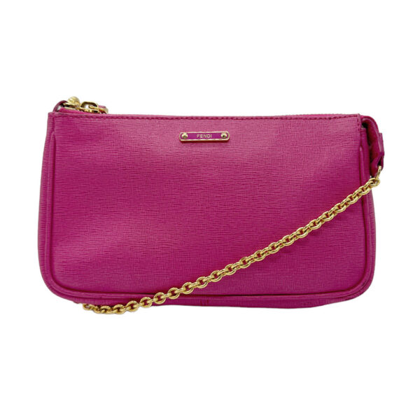 z0593 1 Fendi Accessory Pouch Leather Magenta