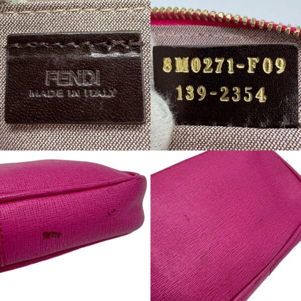 z0593 10 c Fendi Accessory Pouch Leather Magenta