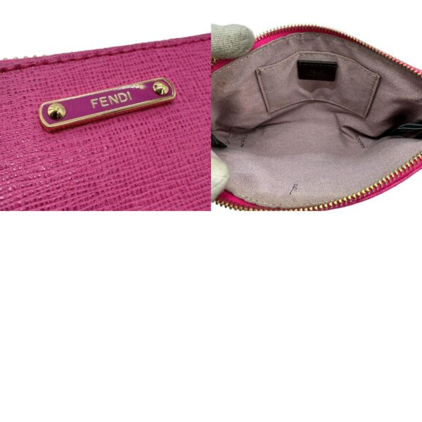 z0593 14 c Fendi Accessory Pouch Leather Magenta