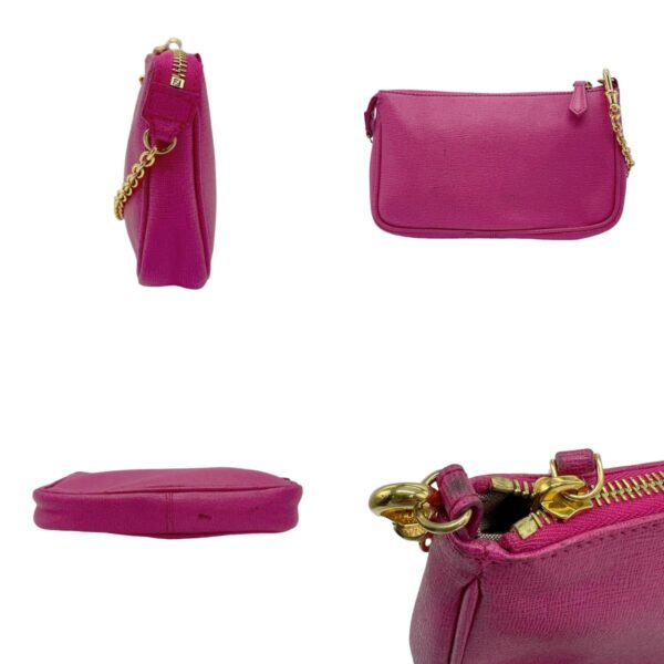 z0593 2 c Fendi Accessory Pouch Leather Magenta