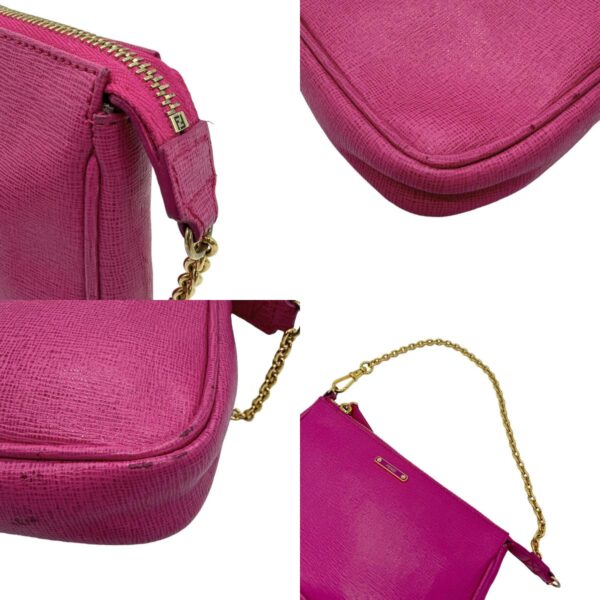 z0593 6 c Fendi Accessory Pouch Leather Magenta