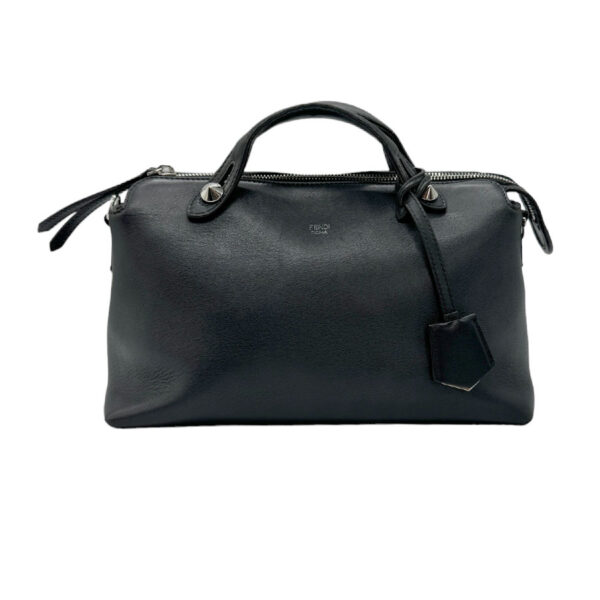 z0611 1 Fendi Visible Handbag Leather Black