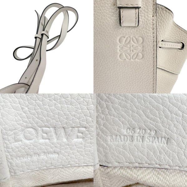 z0641 11 c Loewe Hammock Mini Leather Drawstring Shoulder Bag Ivory White