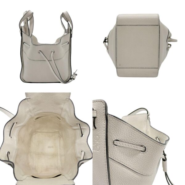 z0641 3 c Loewe Hammock Mini Leather Drawstring Shoulder Bag Ivory White