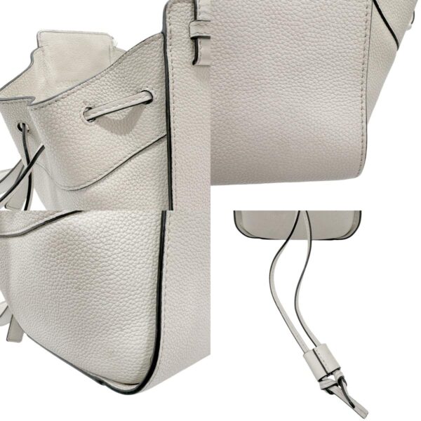 z0641 7 c Loewe Hammock Mini Leather Drawstring Shoulder Bag Ivory White