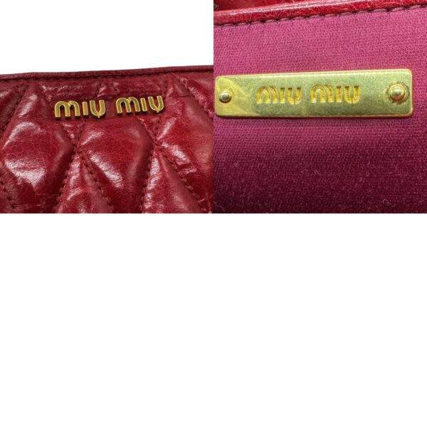 z0651 11 c Miu Miu Clutch Bag Leather Red