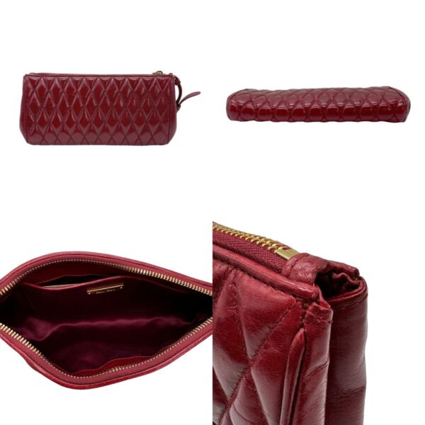 z0651 3 c Miu Miu Clutch Bag Leather Red