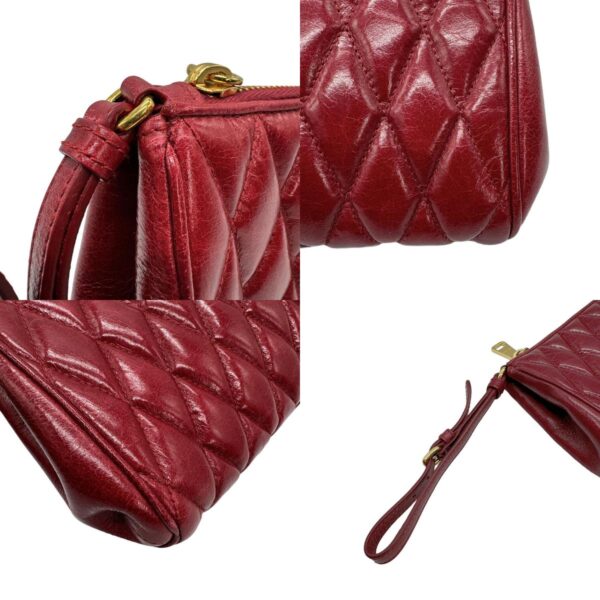 z0651 7 c Miu Miu Clutch Bag Leather Red