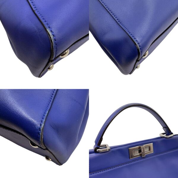 z0666 10 c Fendi Peekaboo Bugs Handbag Leather Blue