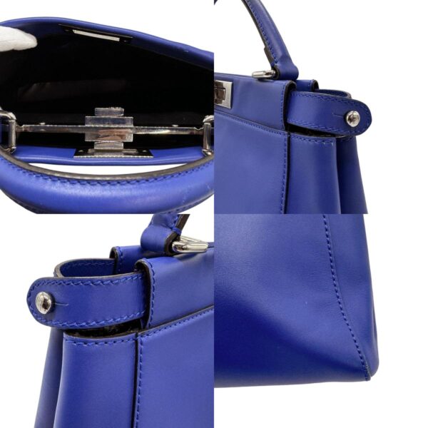 z0666 6 c Fendi Peekaboo Bugs Handbag Leather Blue