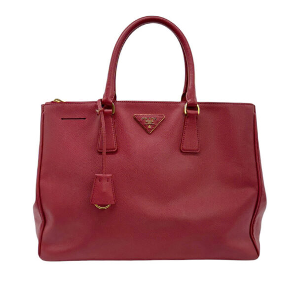 z0680 1 Prada Handbag Leather Red