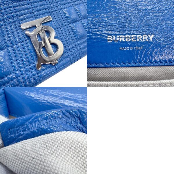 z0714 11 c Burberry Leather Shoulder Bag Blue