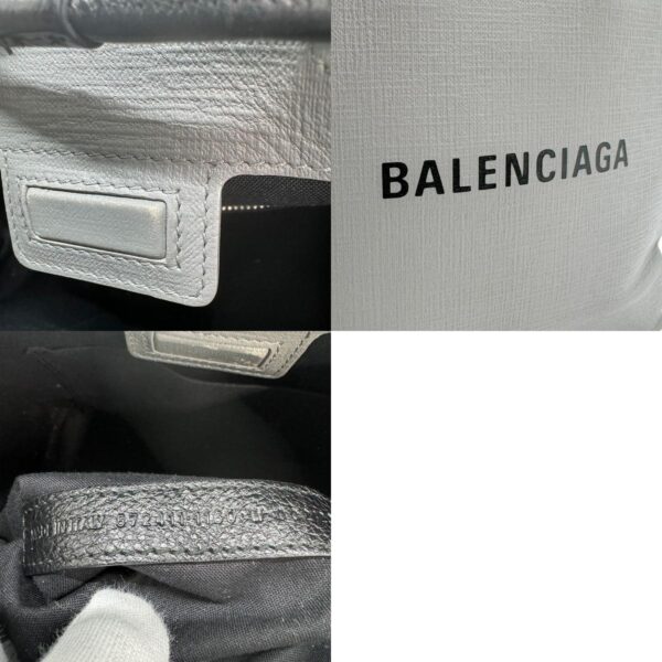 z0722 14 c Balenciaga Leather Shopping Tote XXS Bag Gray