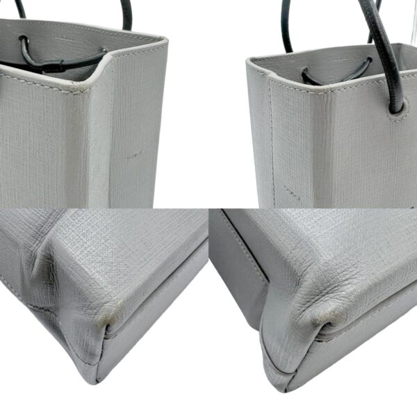 z0722 6 c Balenciaga Leather Shopping Tote XXS Bag Gray