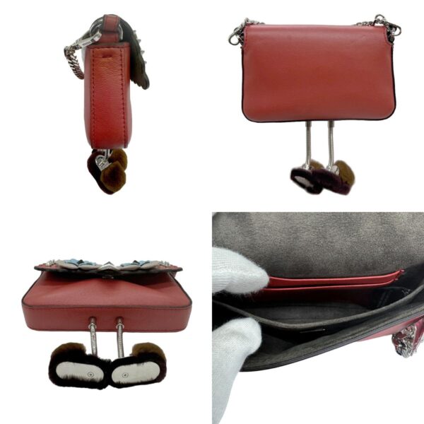 z0730 2 c Fendi Shoulder Bag Leather Red