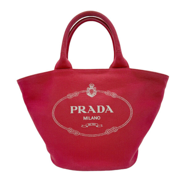 z0740 1 Prada Shoulder Bag Canapa Canvas Red