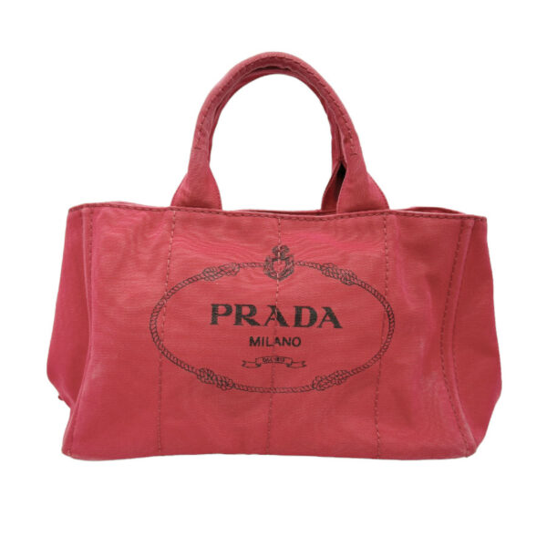 z0762 1 Prada Shoulder Bag Handbag Canapa Canvas Red