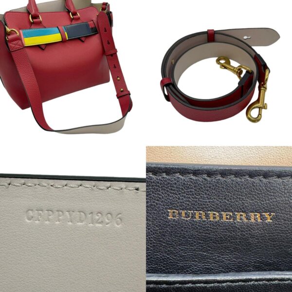 z0764 11 c Burberry Leather Shoulder Bag Red