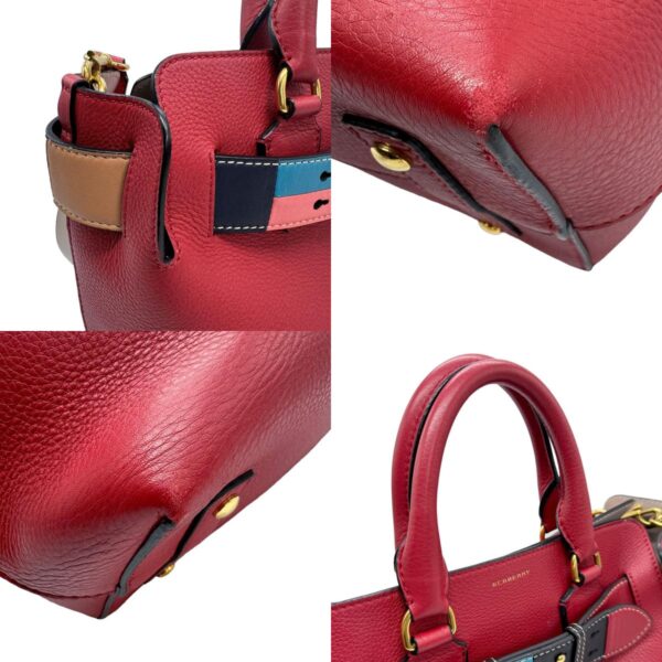 z0764 7 c Burberry Leather Shoulder Bag Red