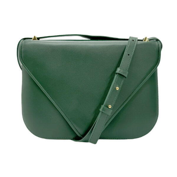 z0783 1 Bottega Veneta Leather Envelope Shoulder Bag Green