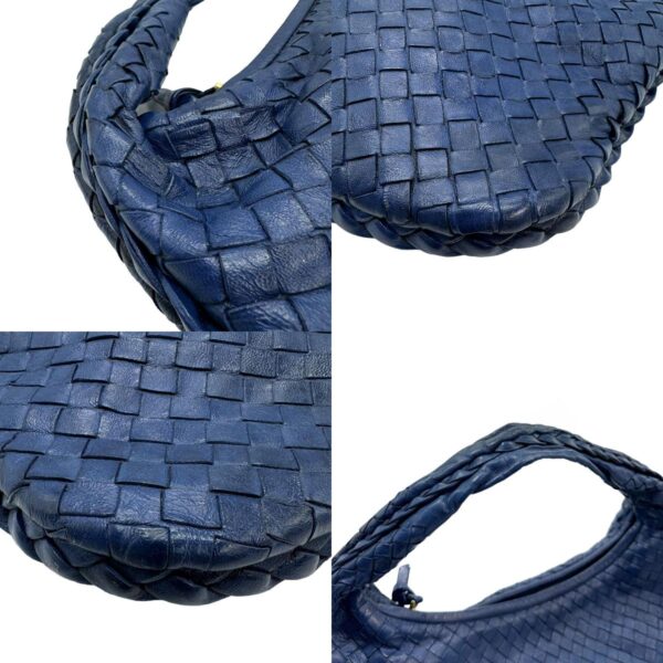 z0833 7 c Bottega Veneta Intrecciato Leather Handbag Blue