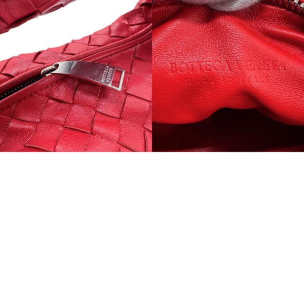 z0913 11 c Bottega Veneta Intrecciato Leather Handbag Red