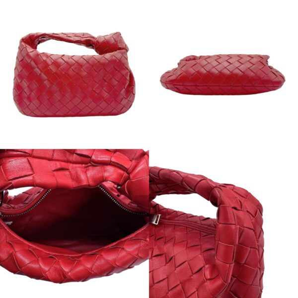 z0913 3 c Bottega Veneta Intrecciato Leather Handbag Red