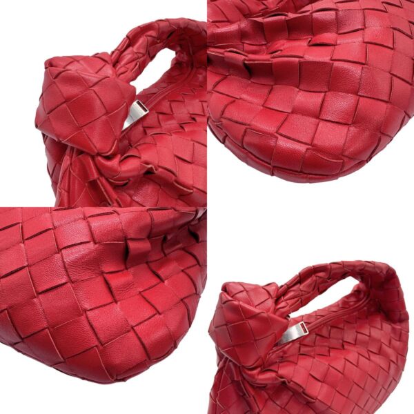 z0913 7 c Bottega Veneta Intrecciato Leather Handbag Red