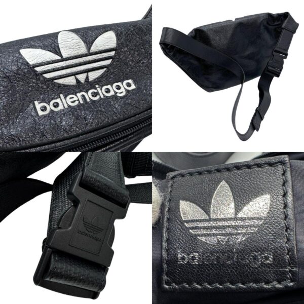 z0939 11 c Balenciaga Leather Waist Bag Black