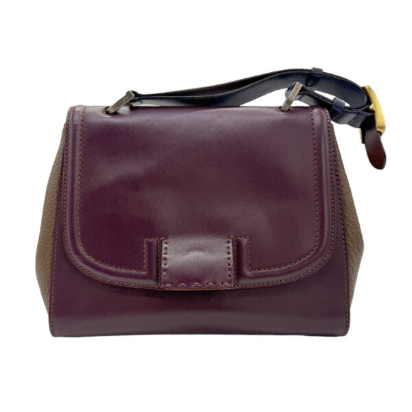 z0944 1 Fendi Handbag Leather Bordeaux