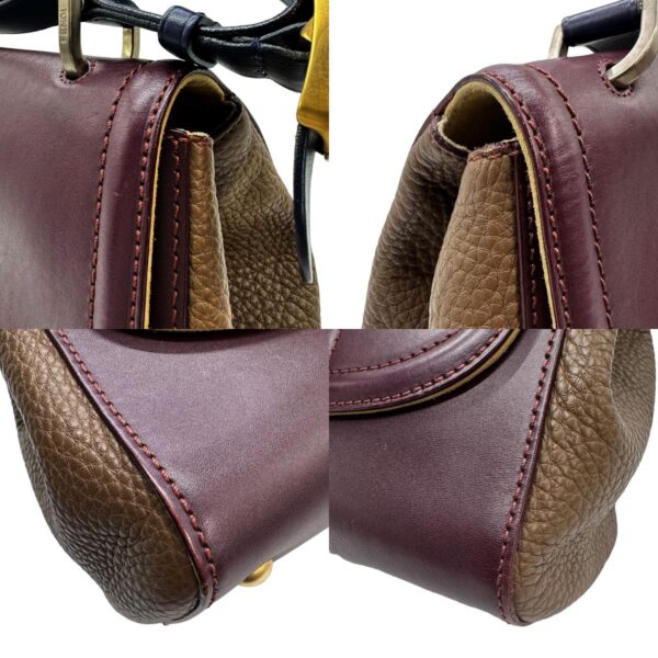 z0944 6 c Fendi Handbag Leather Bordeaux