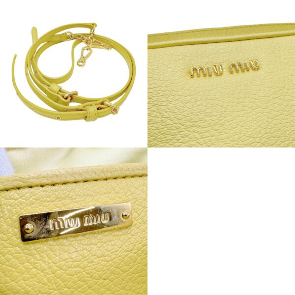 z0950 11 c Miu Miu Shoulder Bag Leather Yellow