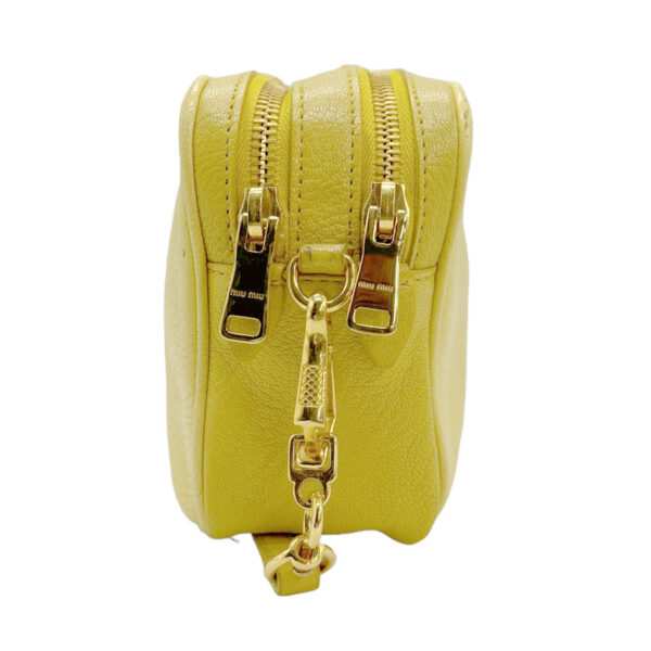 z0950 2 Miu Miu Shoulder Bag Leather Yellow