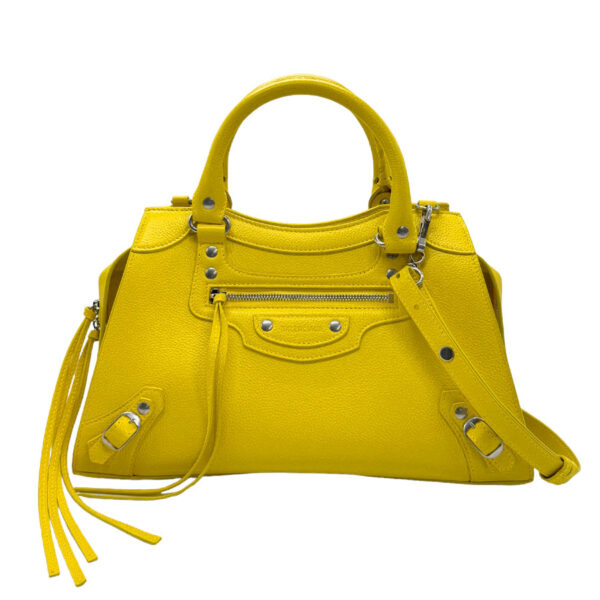 z0958 1 Balenciaga Leather Neo Classic City S Bag Yellow