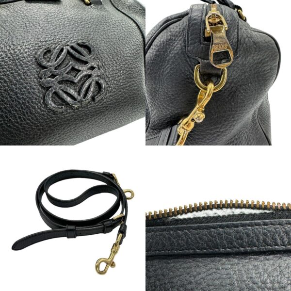 z0961 10 c Loewe Anagram Leather Shoulder Bag Black