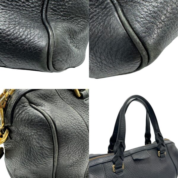 z0961 6 c Loewe Anagram Leather Shoulder Bag Black