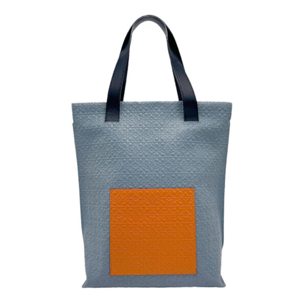 z0976 1 Loewe Repeat Anagram Leather Shoulder Bag Blue Gray Orange