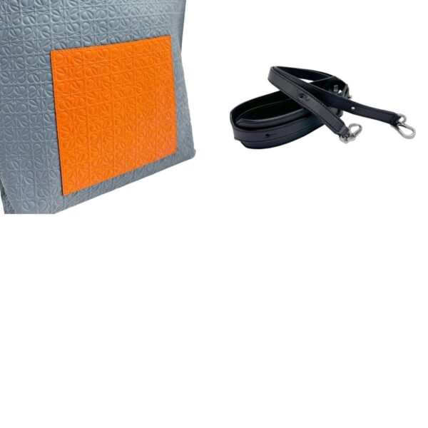 z0976 11 c Loewe Repeat Anagram Leather Shoulder Bag Blue Gray Orange