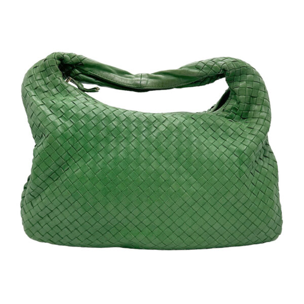 z0977 1 Bottega Veneta Intrecciato Leather Handbag Green