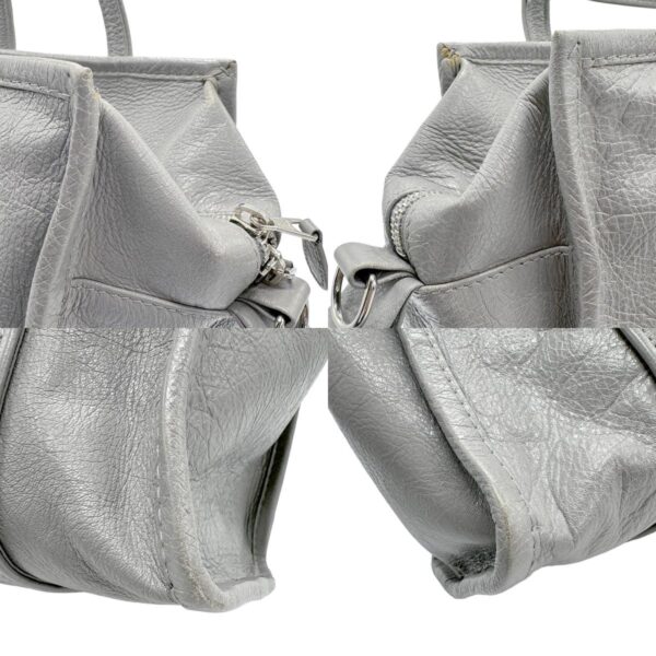 z0984 6 c Balenciaga Leather Bazaar Shopper Bag Gray