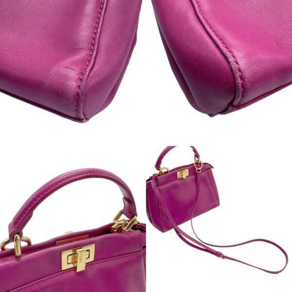 z0987 10 c Fendi Mini Peekaboo Handbag Leather Magenta