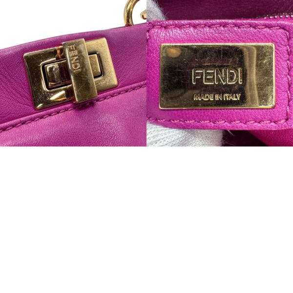 z0987 14 c Fendi Mini Peekaboo Handbag Leather Magenta