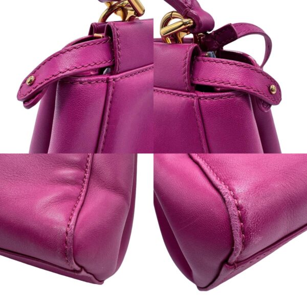 z0987 6 c Fendi Mini Peekaboo Handbag Leather Magenta