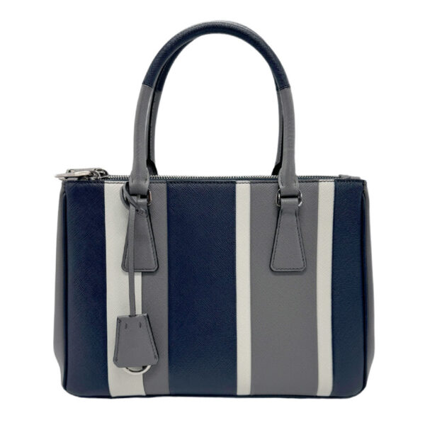 z0995 1 Prada Shoulder Bag Leather Blue Gray White