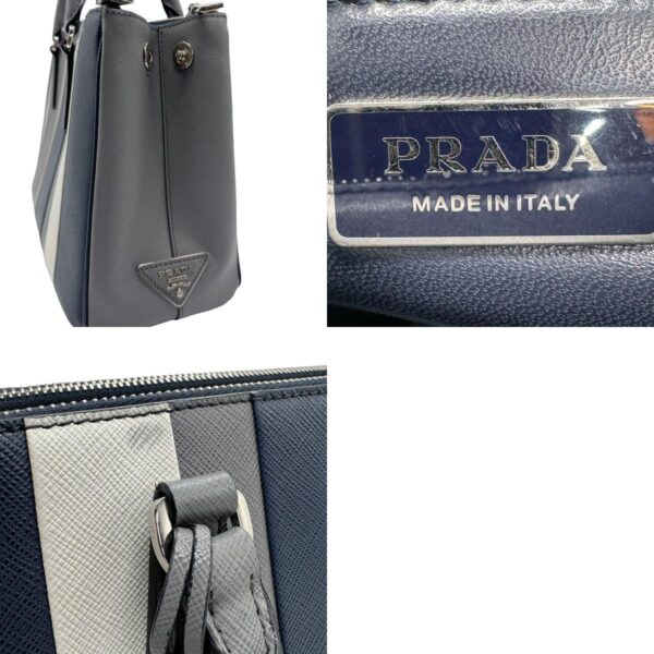 z0995 15 c Prada Shoulder Bag Leather Blue Gray White