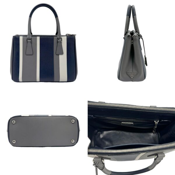 z0995 3 c Prada Shoulder Bag Leather Blue Gray White